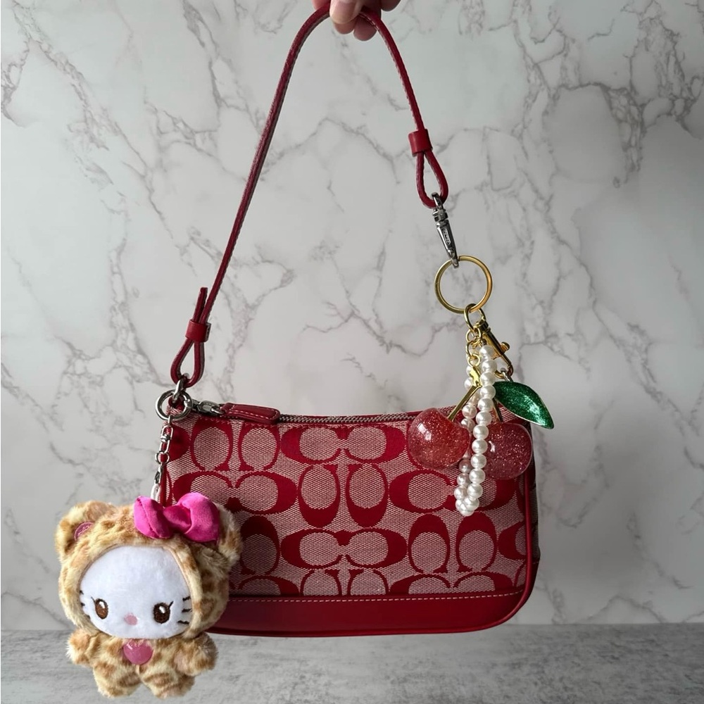 Red Cherry Coach Demi Shoulder Bag - Picture 3 of 9